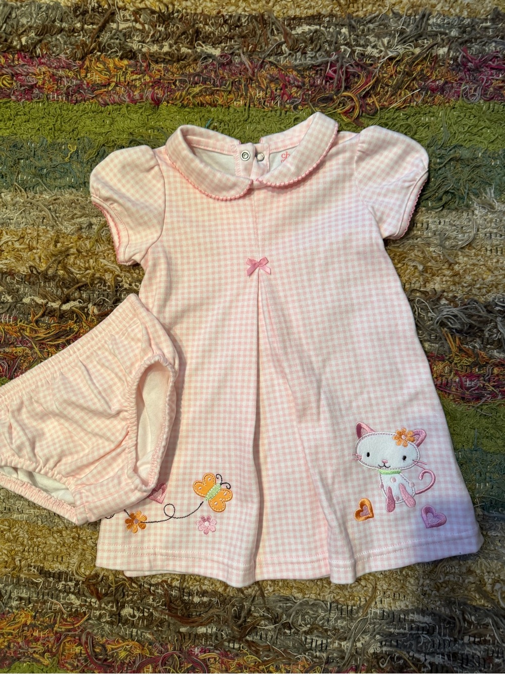 Carter's Child of Mine Pink Gingham Baby 2-piece 12 month size! New w/o tags!